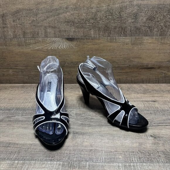 Ecco Black Leather Open Toe Heeled Slingback Sandals Women's Size EU 39 - Picture 5 of 6